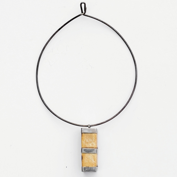 Antique Bone Tribal Pendant with Sterling Silver Detail - Picture 4 of 7